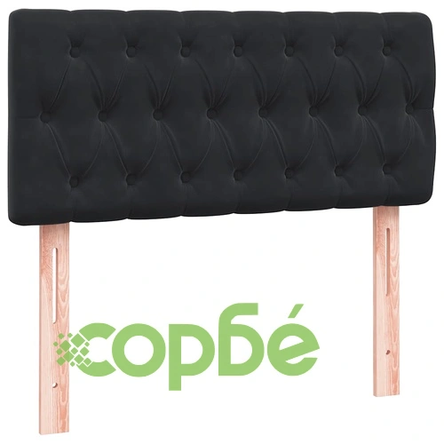 Луксозно Боксспринг Легло с Матрак от Кадифе, Черно, 90x210 см ➤ топ цена ➤ sorbe.bg