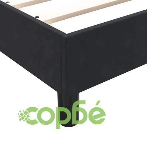 Луксозно Боксспринг Легло с Матрак от Кадифе, Черно, 100x210 см, с Топ Матрак и Регулируема Табла ➤ топ цена ➤ sorbe.bg