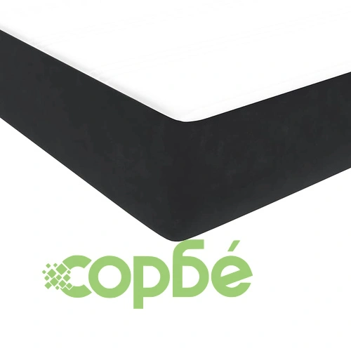 Луксозно Боксспринг Легло с Матрак от Кадифе, Черно, 100x210 см, с Топ Матрак и Регулируема Табла ➤ топ цена ➤ sorbe.bg