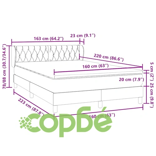 Луксозно Боксспринг Легло с Матрак от Кадифе, Розово, 160x220 см ➤ топ цена ➤ sorbe.bg