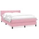 Луксозно Боксспринг Легло с Матрак от Кадифе, Розово, 160x220 см