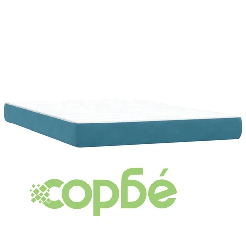 Боксспринг легло с матрак кадифе тъмносиньо 160x210 см с регулируема табла ➤ топ цена ➤ sorbe.bg