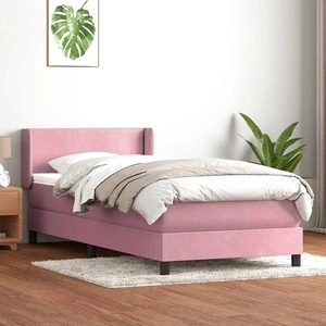 Луксозно Боксспринг Легло с Матрак, 100x210 см, Розово Кадифе
