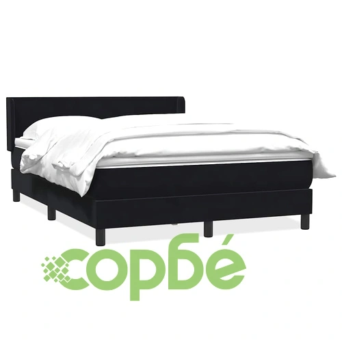 Боксспринг легло с матрак от кадифе, черно, 140x220 см ➤ топ цена ➤ sorbe.bg