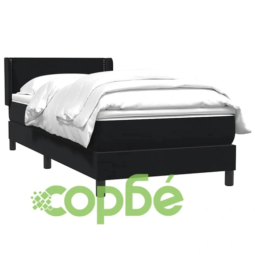 Луксозно Боксспринг Легло с Матрак и Топер, 80x210 см, Черно Кадифе ➤ топ цена ➤ sorbe.bg