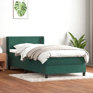 Луксозно Box Spring Легло с Матрак, Тъмнозелено Кадифе, 80x210 см