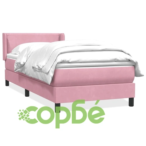 Луксозно Боксспринг Легло с Матрак от Кадифе, Розово, 100x210 см ➤ топ цена ➤ sorbe.bg