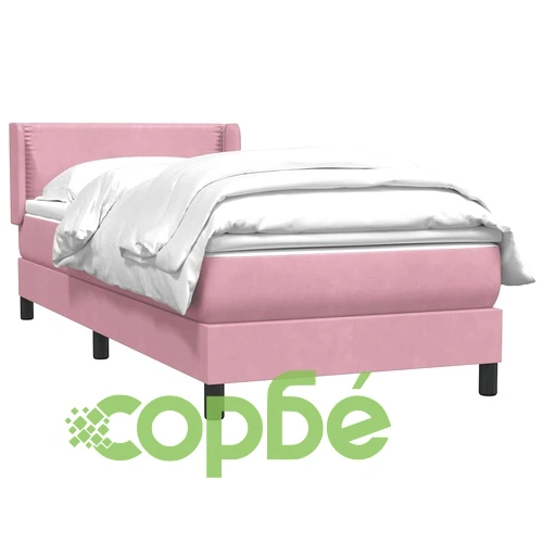 Луксозно Боксспринг Легло с Матрак от Кадифе, Розово, 100x210 см ➤ топ цена ➤ sorbe.bg