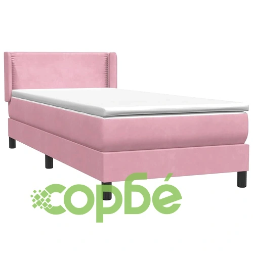 Луксозно Боксспринг Легло с Матрак от Кадифе, Розово, 100x210 см ➤ топ цена ➤ sorbe.bg