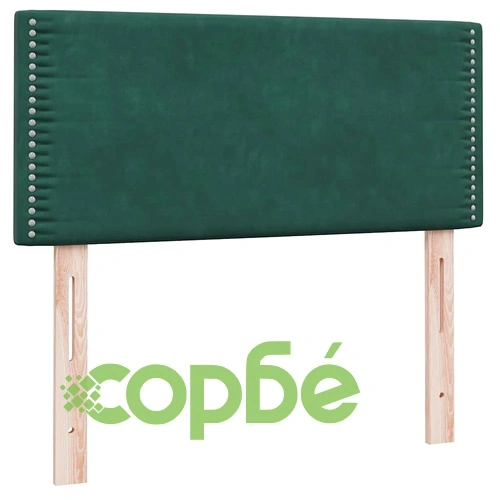Box Spring легло с матрак от кадифе, тъмнозелено, 90x220 cm ➤ топ цена ➤ sorbe.bg