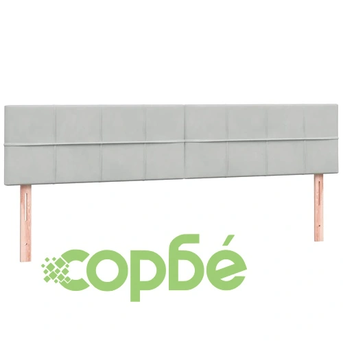 Луксозно Боксспринг Легло с Матрак от Кадифе, Светлосиво, 200x210 см ➤ топ цена ➤ sorbe.bg