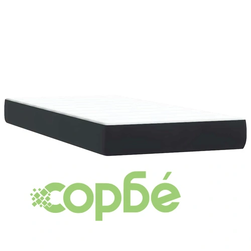 Боксспринг легло с матрак от кадифе, черно, 80x220 cm ➤ топ цена ➤ sorbe.bg