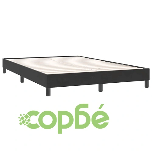 Боксспринг легло с матрак, черно, 140x220 см, кадифена тапицерия ➤ топ цена ➤ sorbe.bg