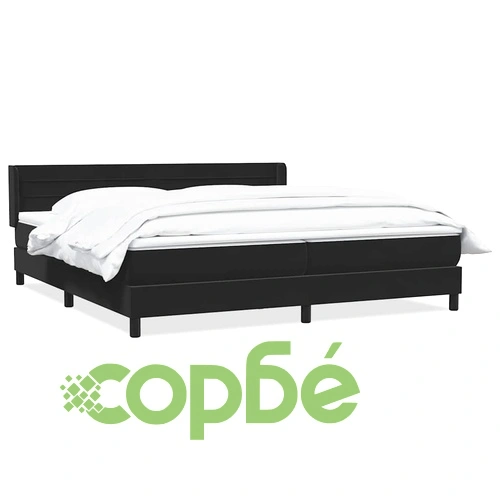 Луксозно Боксспринг Легло с Матрак, 180x220 см, Черно Кадифе ➤ топ цена ➤ sorbe.bg