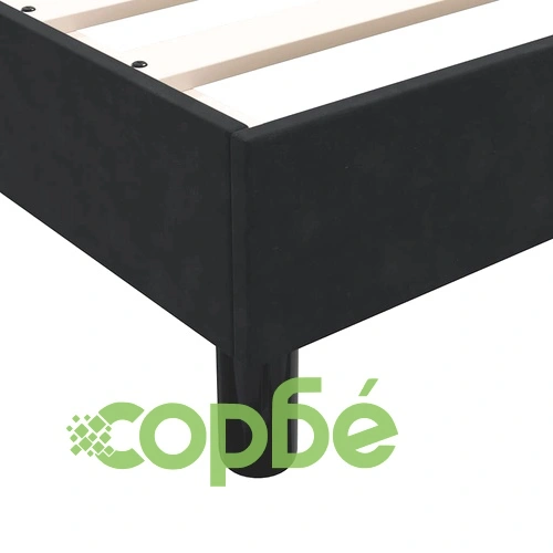 Боксспринг легло с матрак от кадифе, черно, 90x220 см ➤ топ цена ➤ sorbe.bg