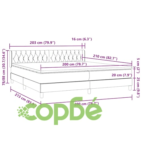Боксспринг легло с матрак от кадифе, тъмнозелено, 200x210 см ➤ топ цена ➤ sorbe.bg