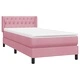 Луксозно Боксспринг Легло с Матрак от Кадифе, Розово, 100x220 см
