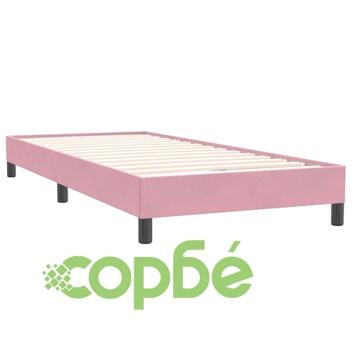 Луксозно Боксспринг Легло с Матрак от Кадифе, Розово, 100x220 см ➤ топ цена ➤ sorbe.bg