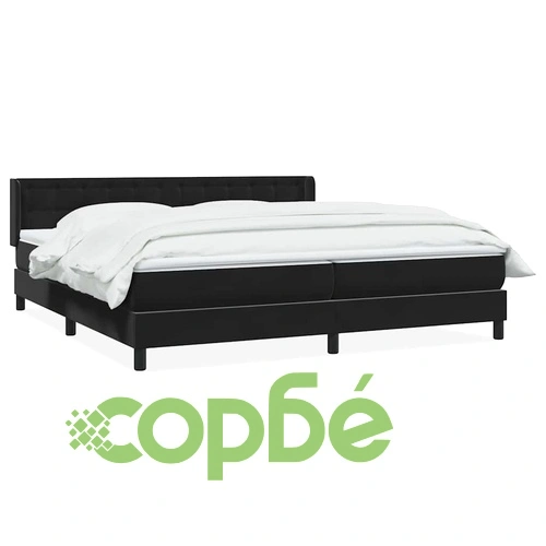Луксозно Боксспринг Легло с Матрак от Кадифе, Черно, 180x220 см ➤ топ цена ➤ sorbe.bg