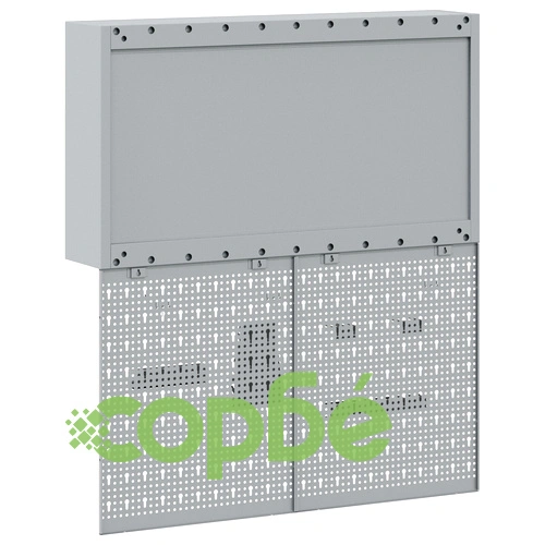 Метален комплект за инструменти - 3 части с шкаф и 2 перфорирани панела, черен, до 15 кг ➤ топ цена ➤ sorbe.bg
