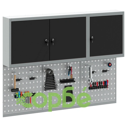 Комплект за инструменти с перфорация от 5 части - черен метален шкаф за стенен монтаж ➤ топ цена ➤ sorbe.bg