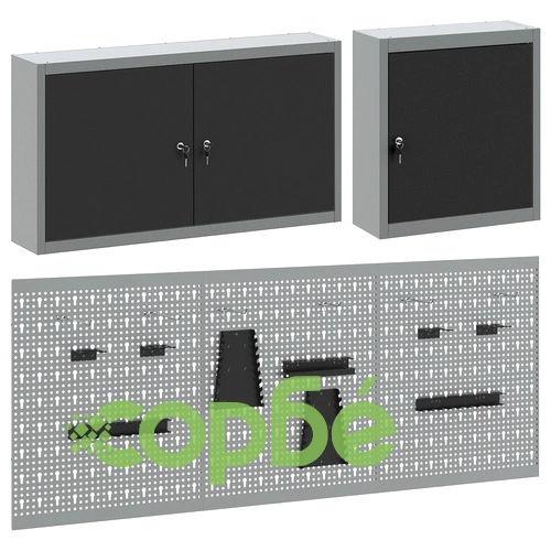 Комплект за инструменти с перфорация от 5 части - черен метален шкаф за стенен монтаж ➤ топ цена ➤ sorbe.bg