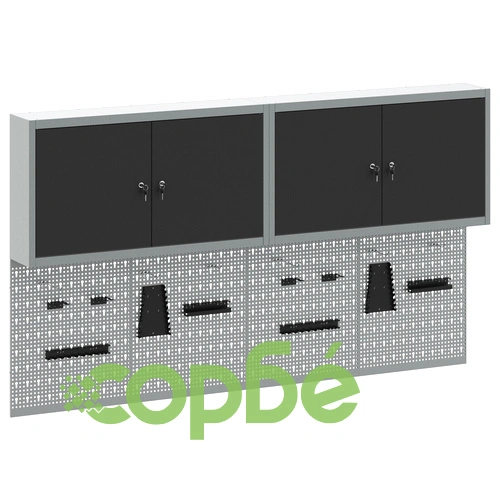 Комплект за монтаж на инструменти с 6 части и метална дъска за закрепване, черен ➤ топ цена ➤ sorbe.bg