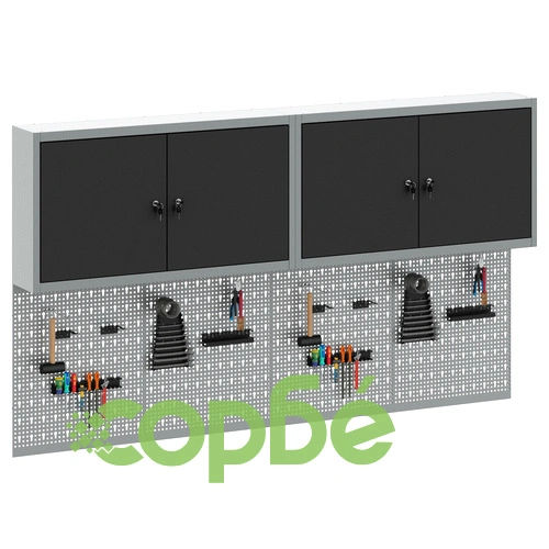 Комплект за монтаж на инструменти с 6 части и метална дъска за закрепване, черен ➤ топ цена ➤ sorbe.bg