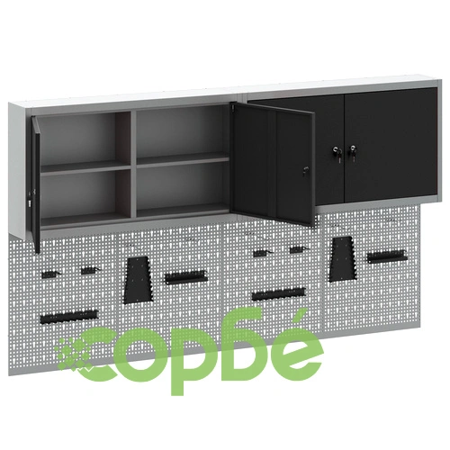 Комплект за монтаж на инструменти с 6 части и метална дъска за закрепване, черен ➤ топ цена ➤ sorbe.bg