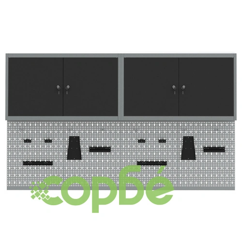 Комплект за монтаж на инструменти с 6 части и метална дъска за закрепване, черен ➤ топ цена ➤ sorbe.bg