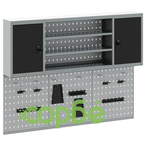 6-Часов Метален Шкаф за Инструменти с Комплект Стенни Панели - Черен ➤ топ цена ➤ sorbe.bg