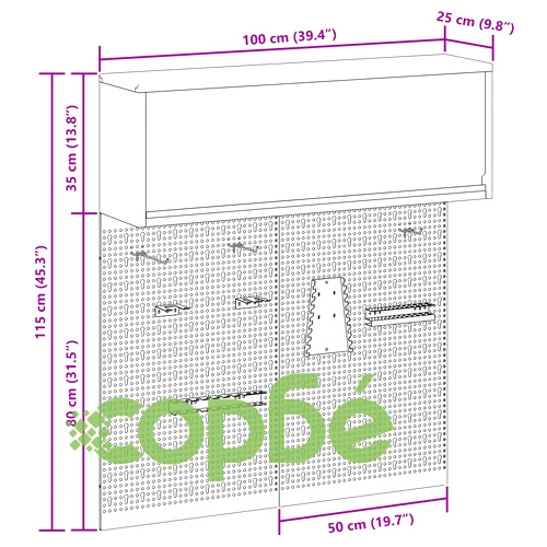 3-частен комплект метални стенни панели за инструменти - Черен, 20 кг капацитет ➤ топ цена ➤ sorbe.bg