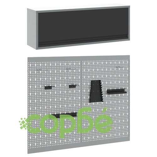 3-частен комплект метални стенни панели за инструменти - Черен, 20 кг капацитет ➤ топ цена ➤ sorbe.bg