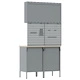 Комплект от 5 части за работилница - Червена стоманена конструкция, 100 x 55 x 200 см