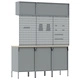 Комплект работна маса с 8 части - Черен метал 150x55x200 см