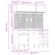 8-Частен Работен Комплект с Кош и Пегборд от MDF и Метал, Червен, 150x55x200 см