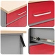 8-Частен Работен Комплект с Кош и Пегборд от MDF и Метал, Червен, 150x55x200 см