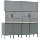 Работна кабина с 10 часова издръжливост и дъска за закачалки - червен MDF и метал, 200x55x200 см