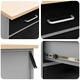 12-Частен Комплект Работен Шкаф с Пегборд - Черен MDF и Метал 255x55x220 см