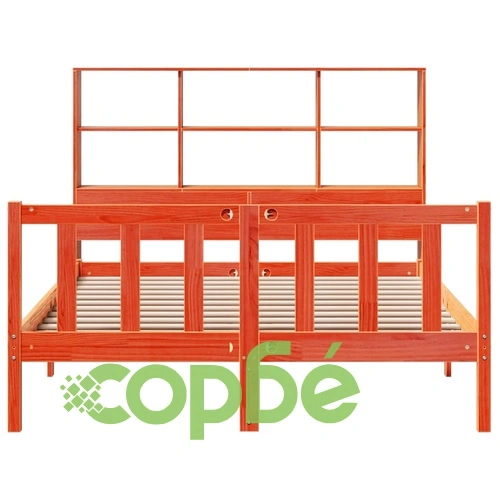 Легло от масивен бор с етажерка за книги, 140x190 см, без матрак ➤ топ цена ➤ sorbe.bg