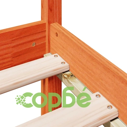 Легло от масивен бор с етажерка за книги, 140x190 см, без матрак ➤ топ цена ➤ sorbe.bg