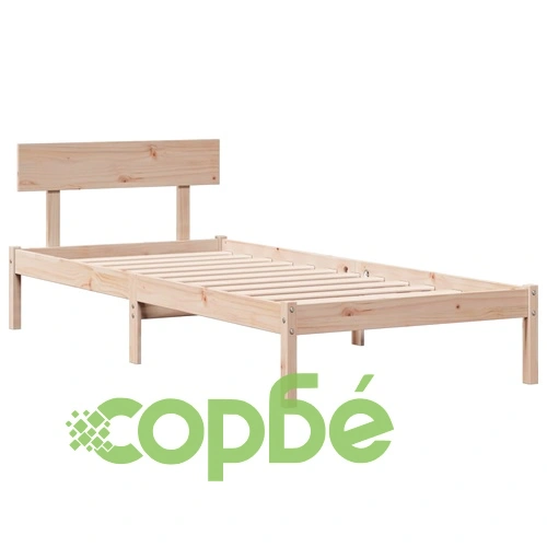 Легло от масивна борова дървесина с рафтове за книги, 90x200 см, без матрак ➤ топ цена ➤ sorbe.bg