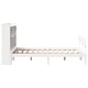 Легло с етажерка за книги от масивен бор, 135x190 см, бяло