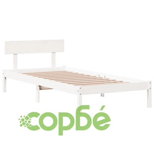 Легло от масив бор с етажерка за книги, 100x200 см, без матрак ➤ топ цена ➤ sorbe.bg