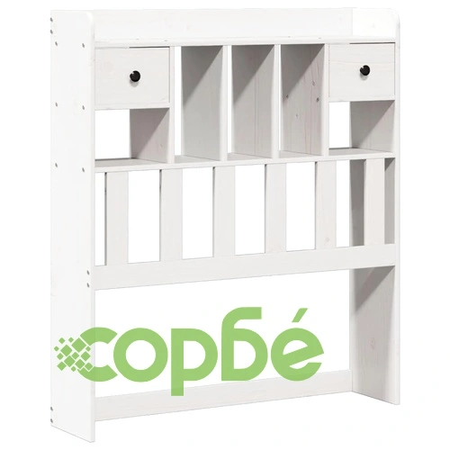 Легло от масив бор с етажерка за книги, 100x200 см, без матрак ➤ топ цена ➤ sorbe.bg