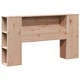 Легло с табла-етажерка, без матрак, 140x200 см, бор масив