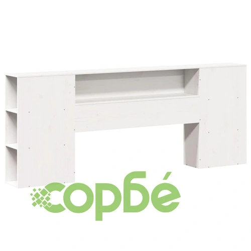 Легло от масивна борова дървесина с етажерка за книги, 180x200 см, без матрак ➤ топ цена ➤ sorbe.bg