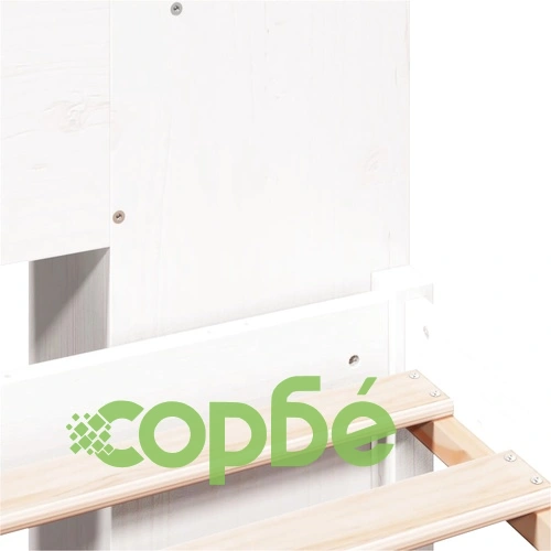 Легло от масивна борова дървесина с етажерка за книги, 180x200 см, без матрак ➤ топ цена ➤ sorbe.bg