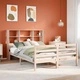 Легло с етажерка за книги 120x190 см, масивна борова дървесина, без матрак