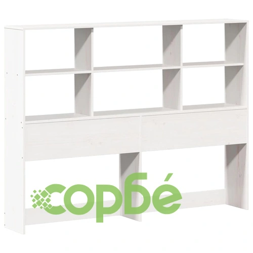 Легло от масивен бор с етажерка за книги, 135x190 см, без матрак ➤ топ цена ➤ sorbe.bg